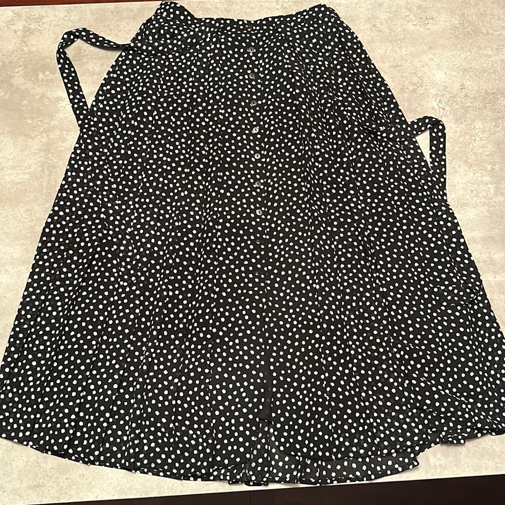 Zara Black and White Polka Dot Midi skirt